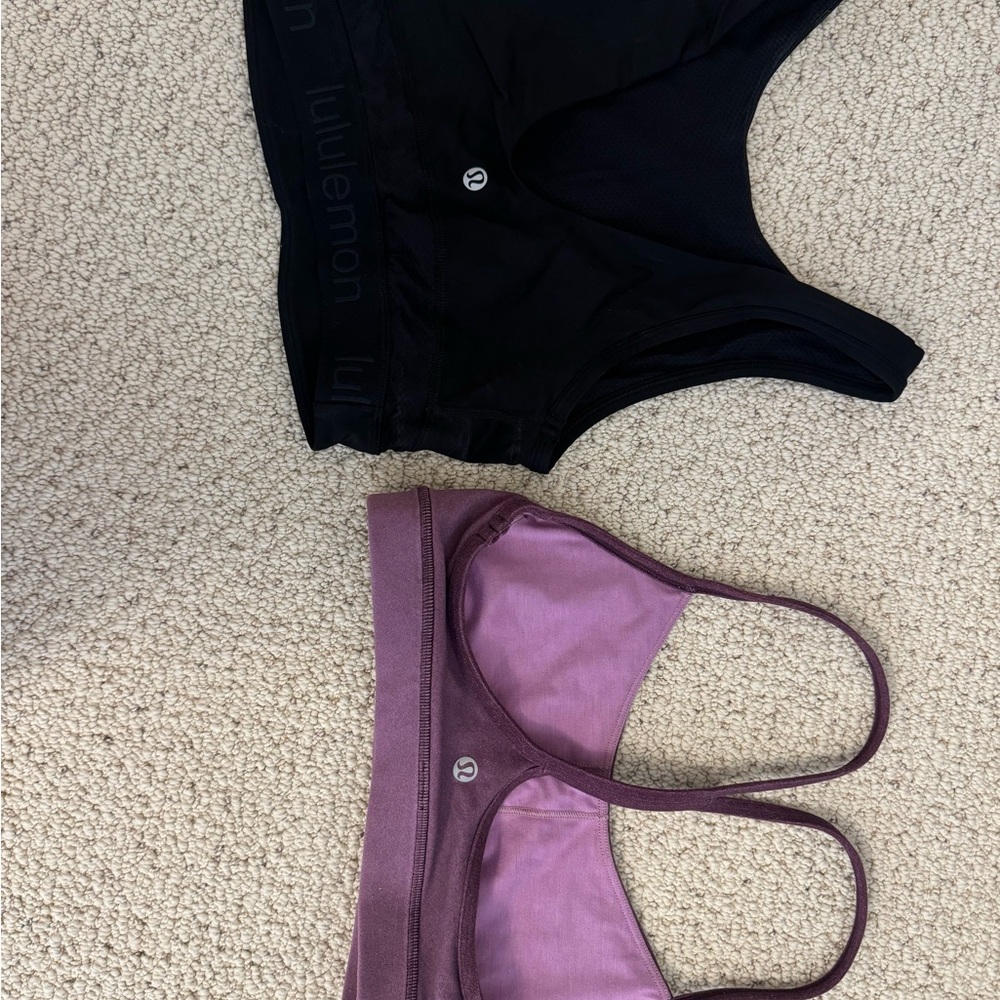 Lululemon Athletica Black and Purple Sports Bras